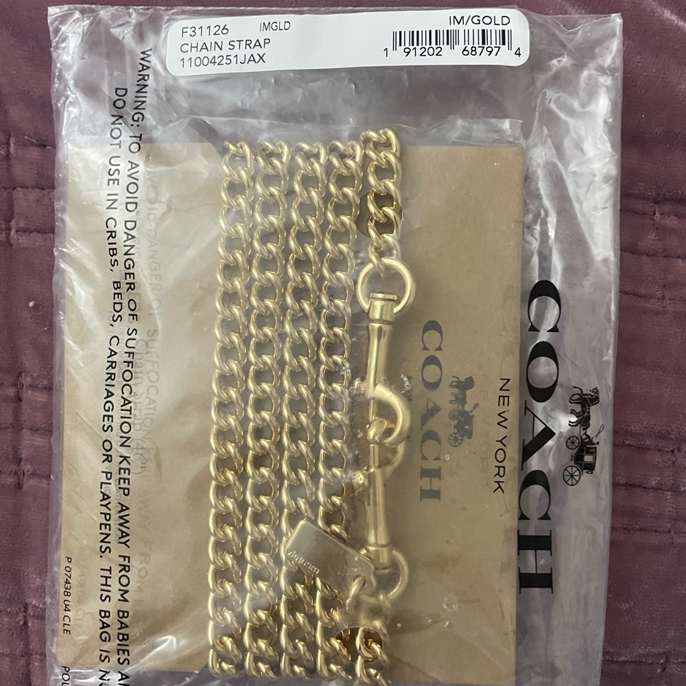 Coach gold tone  chain strap